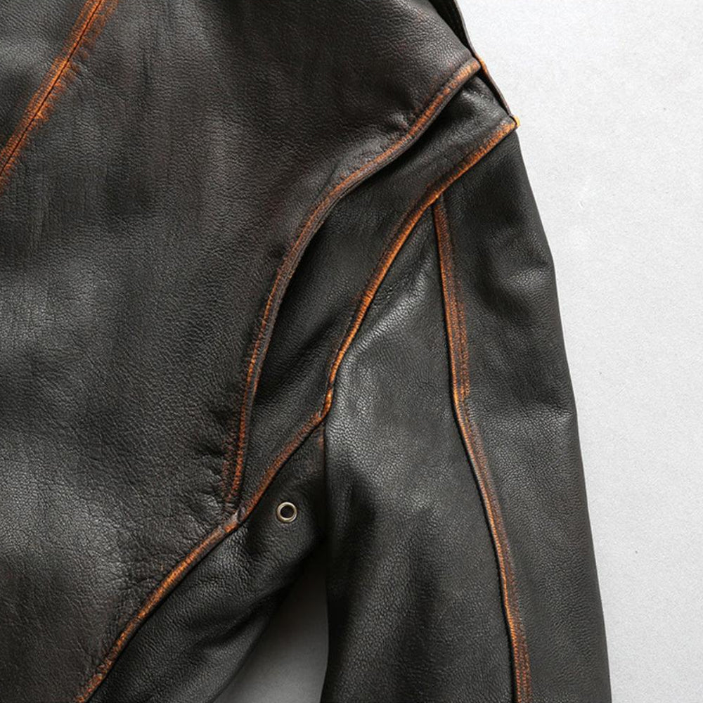 Men's Washed Goatskin Tea-Core A-2 Aviator Flight Jacket
