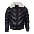 Men's ACE Leather V-Bomber Jacket | Sheepskin Puffer Coat