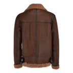 Men's Two-Tone Antique Brown B-3 Curly Shearling Flight Jacket
