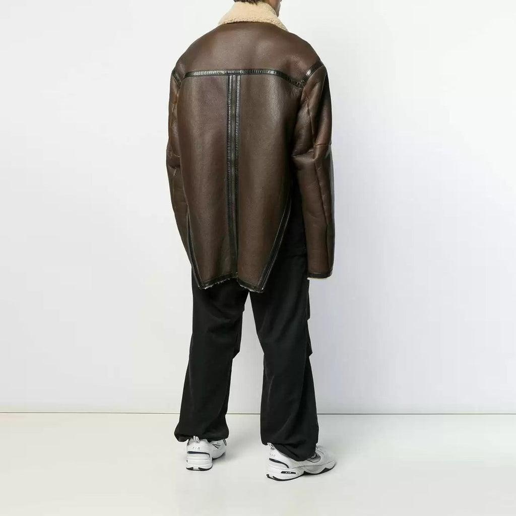 Men’s Aviator Brown Shearling Leather Coat
