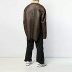 Men’s Aviator Brown Shearling Leather Coat
