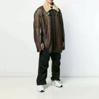 Men’s Aviator Brown Shearling Leather Coat