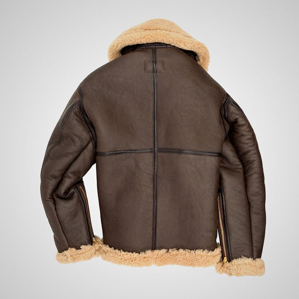 B-3 Aviator Shearling Leather Jacket – Antique Seal Brown