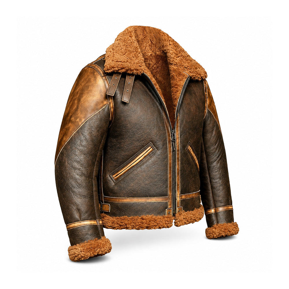 Men’s Two-Tone B3 Shearling Bomber Jacket