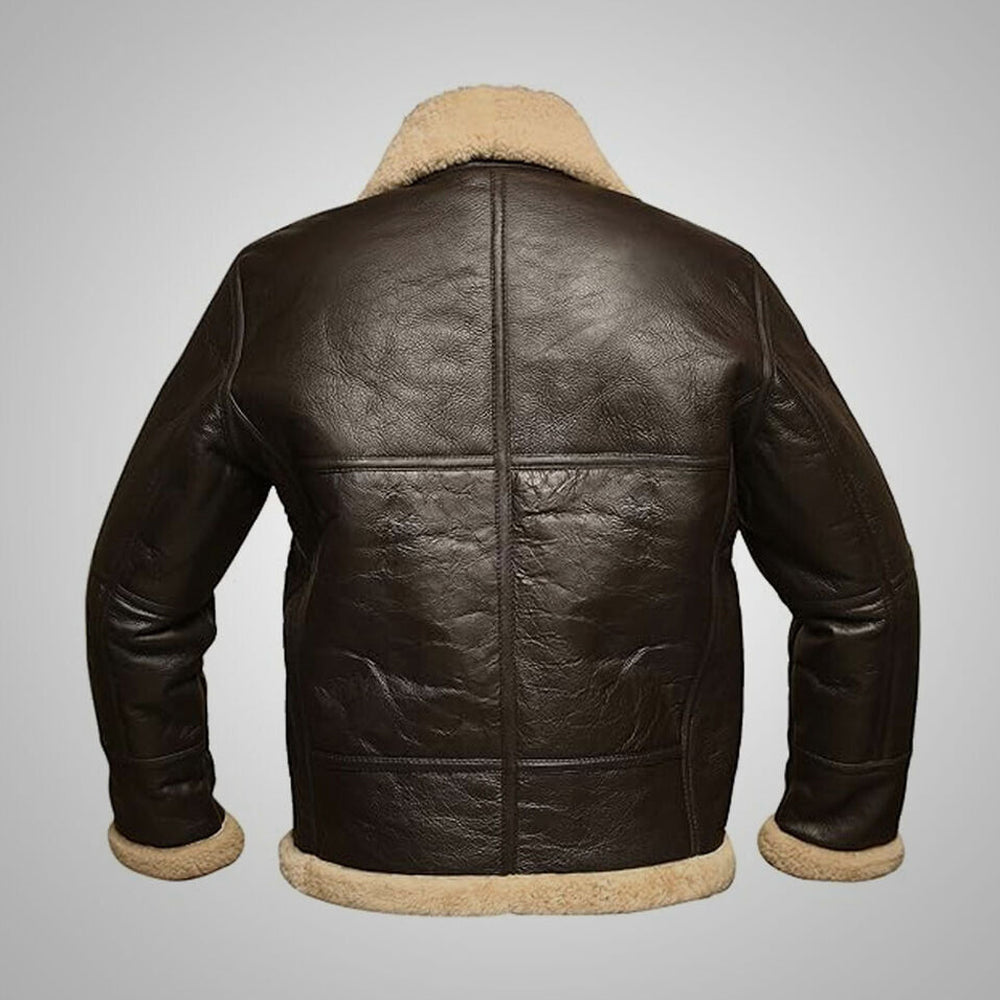 B-3 Aviator Shearling Leather Jacket – Dark Chocolate Belted