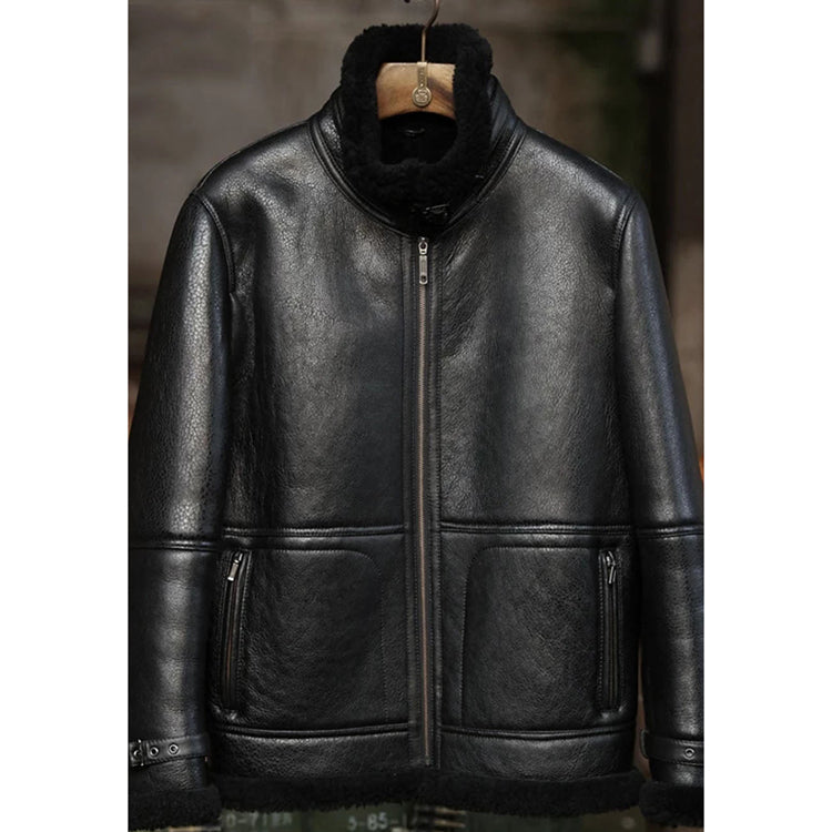 Men’s Black B3 Shearling Flight Aviator Jacket