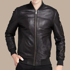 Mens Biker Black Bomber Jacket