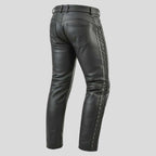 Men’s Black Cowhide Leather Pants Slim Fit Gothic Lace Up