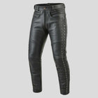 Men’s Black Cowhide Leather Pants Slim Fit Gothic Lace Up