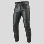 Men’s Black Cowhide Leather Pants Slim Fit Gothic Lace Up