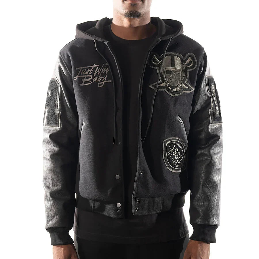Vintage 1960 Las Vegas Raiders Hooded Bomber Jacket