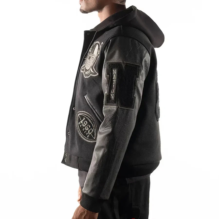 Vintage 1960 Las Vegas Raiders Hooded Bomber Jacket