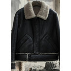 Men’s Black Motorbike Shearling Jacket