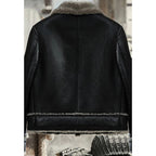 Men’s Black Motorbike Shearling Jacket