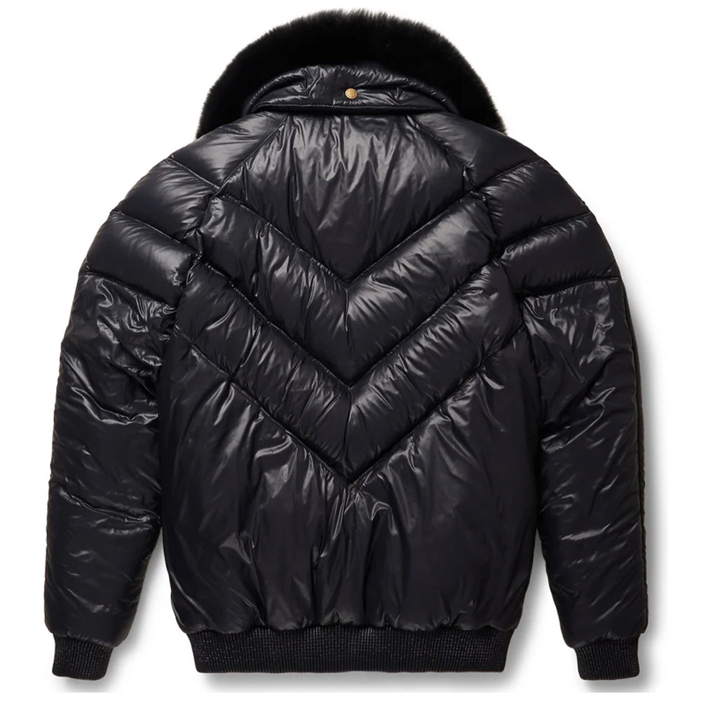 Men's Black Nylon V-Bomber Jacket | Vintage Bomber by Goose Country