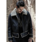 Men’s Black Motorbike Shearling Jacket