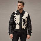 Men’s Black & White Hair-On Cowhide Ranch Jacket