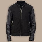 Mens Jet Black Bomber Jacket