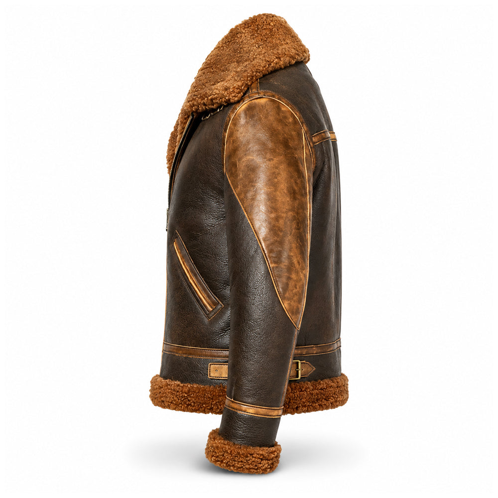 Men’s Two-Tone B3 Shearling Bomber Jacket