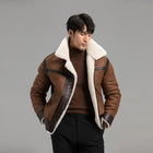 Men's Brown B3 Shearling Flight Jacket - Sheepskin Coat
