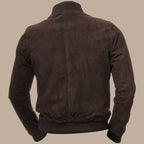 Men's Brown Suede Bomber Jacket