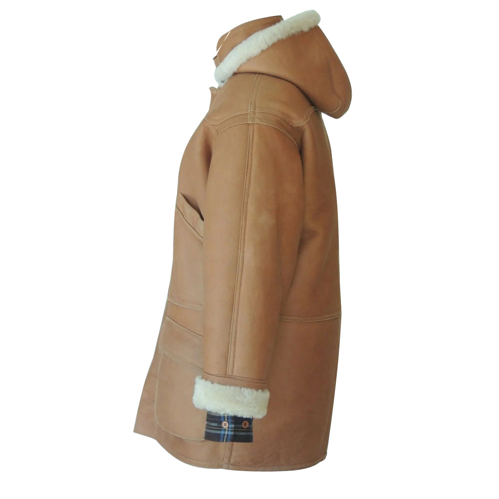 Men’s Brown Sheepskin Shearling Leather & Fur Coat
