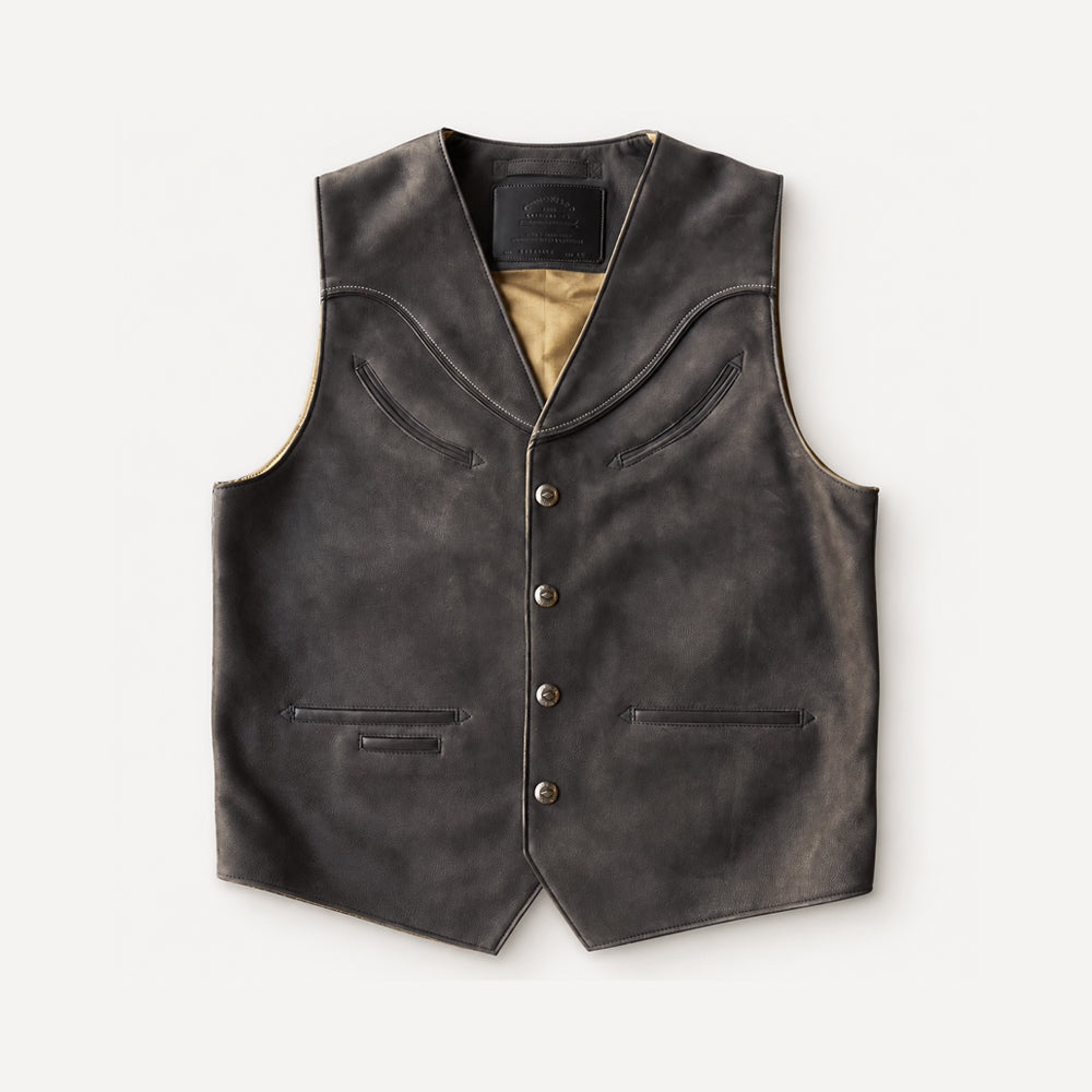 Men’s Charcoal Nubuck Cowboy Vest