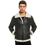 Men’s Charcoal Shearling Aviator Jacket