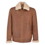 Men's Classic Chestnut RAF Shearling Flying Leather Jacket