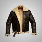 B-3 Aviator Shearling Leather Jacket – Dark Chocolate Belted