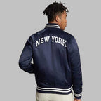 Mens Navy P Letterman Varsity Jacket