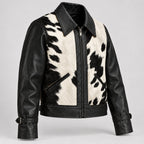 Men’s Black & White Hair-On Cowhide Ranch Jacket