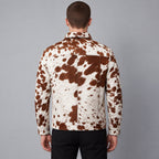 Men’s Brown & White Hair-On Cowhide Chore Jacket