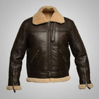 B-3 Aviator Shearling Leather Jacket – Dark Chocolate Belted