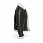 Men’s Charcoal Shearling Aviator Jacket