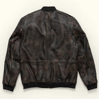Men's Distressed Leather Bomber Jacket – Brown Aviator Style