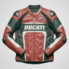 Men’s Ducati Corse Inspired Leather Motorcycle Jacket | Genuine Cowhide Racing Jacket