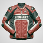 Men’s Ducati Corse Inspired Leather Motorcycle Jacket | Genuine Cowhide Racing Jacket