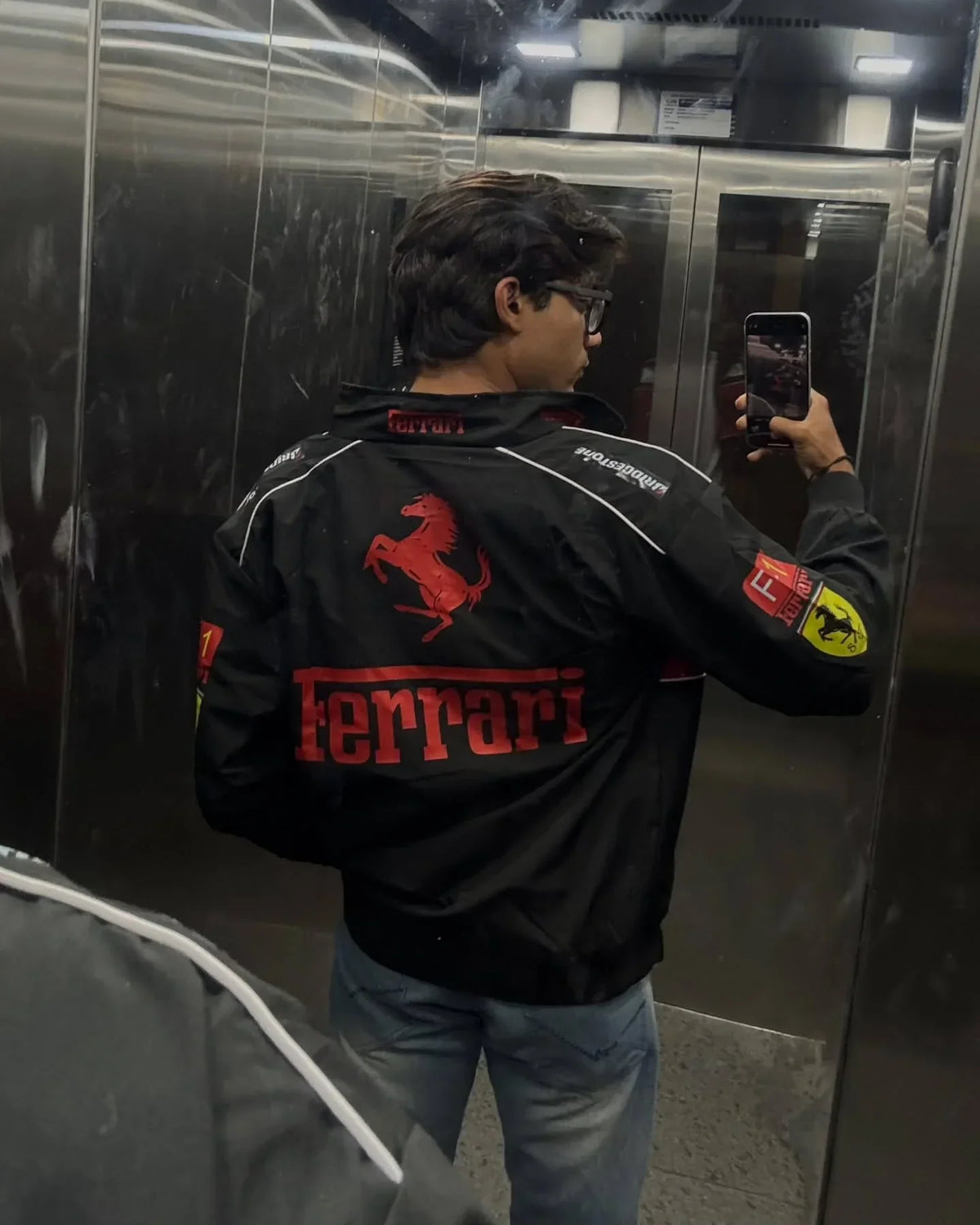 Black Ferrari F1 Racing Jacket – High Definition Print (Unisex)