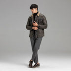 Men's Grey Shearling Jacket - Warm Winter Sheepskin Coat