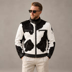 Men’s Hair-On Cowhide Cafe Racer Jacket