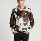 Men’s Hair-On Cowhide Double Rider Jacket