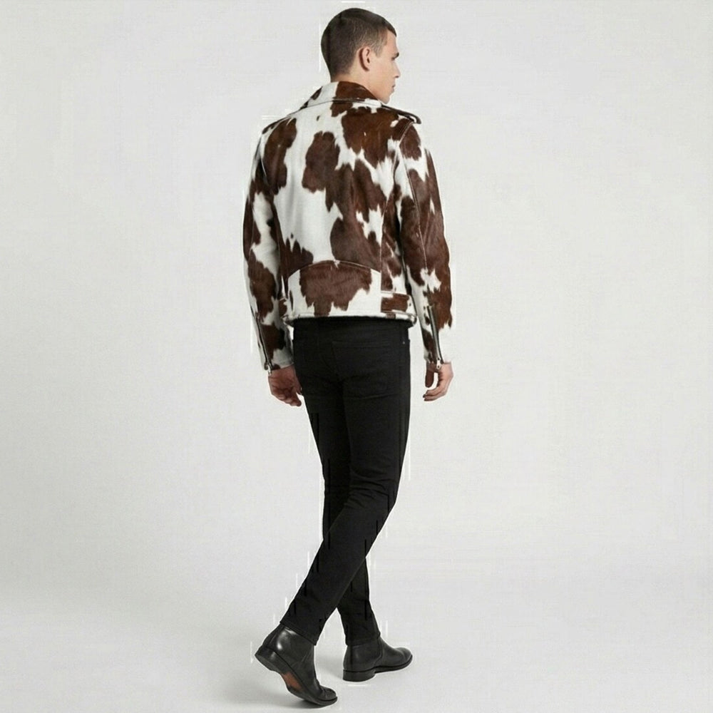 Men’s Hair-On Cowhide Double Rider Jacket