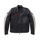 Men’s Harley-Davidson Racing Limited Edition Leather Riding Jacket – Premium Black & White Biker Coat