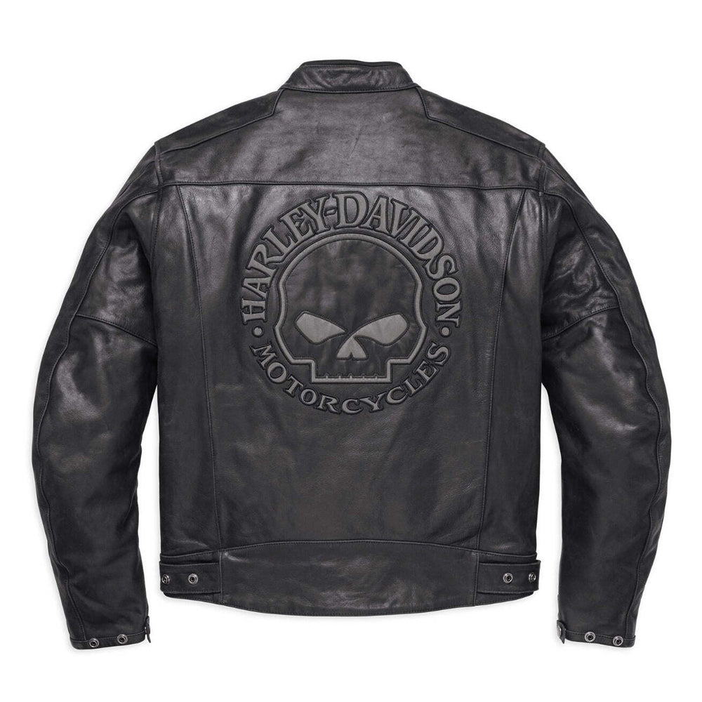 Men's Harley-Davidson Reflective Skull Armored Buffalo Leather Jacket