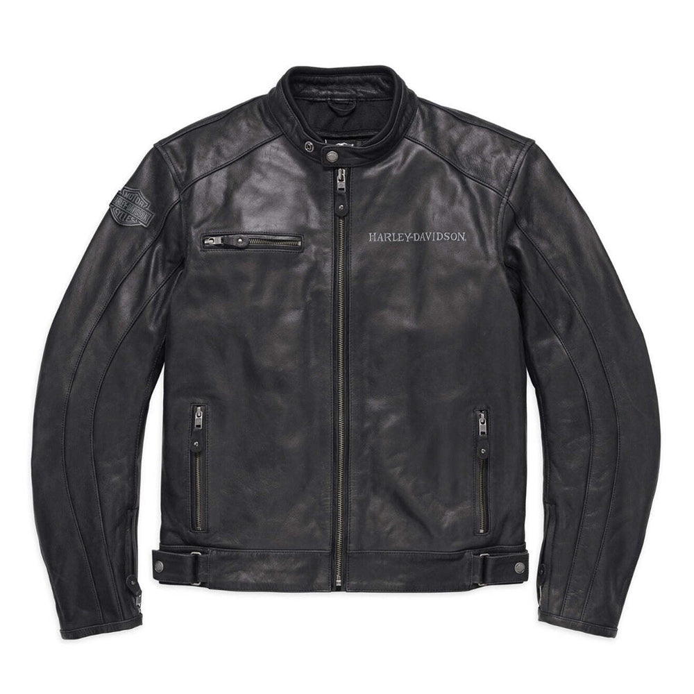 Men's Harley-Davidson Reflective Skull Armored Buffalo Leather Jacket