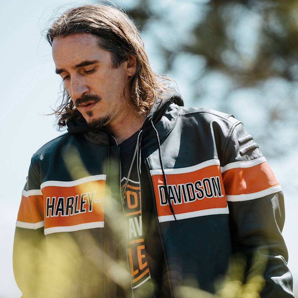 Men’s Harley Davidson Style Motorcycle Leather Jacket – Premium Biker Riding Jacket