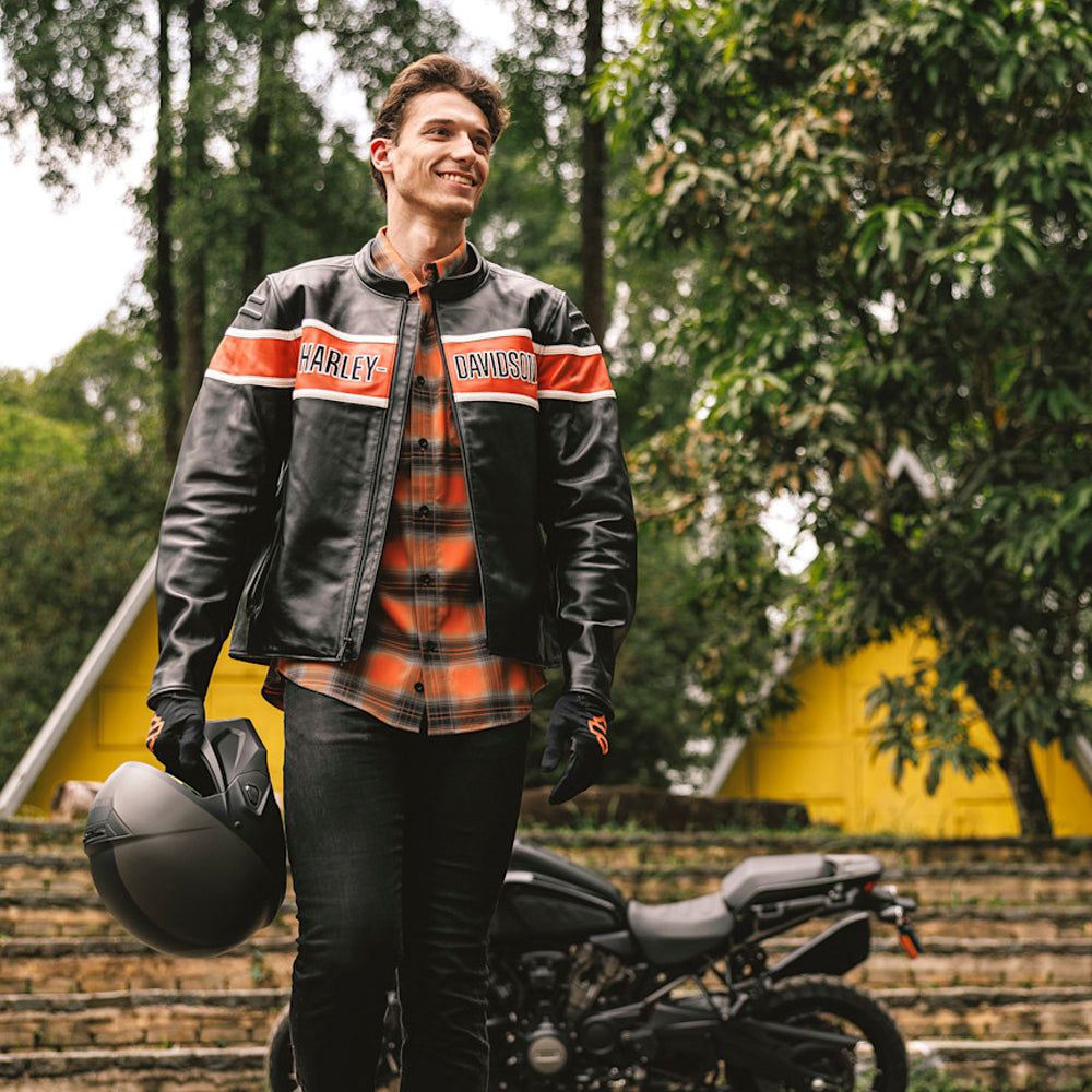 Men’s Harley Davidson Style Motorcycle Leather Jacket – Premium Biker Riding Jacket