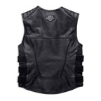 Men's Harley-Davidson Swat II Black Tactical Zippered Leather Vest