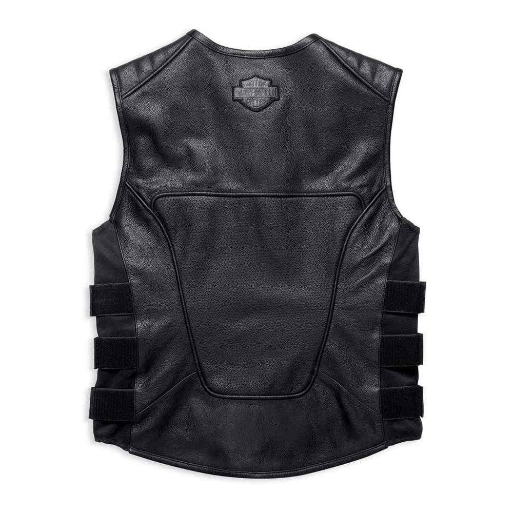Men's Harley-Davidson Swat II Black Tactical Zippered Leather Vest